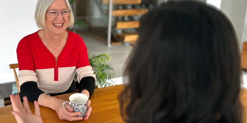 mary-heritage-coach-mentor-conversation-2 Mary Heritage, coach and mentor, in conversation with a client